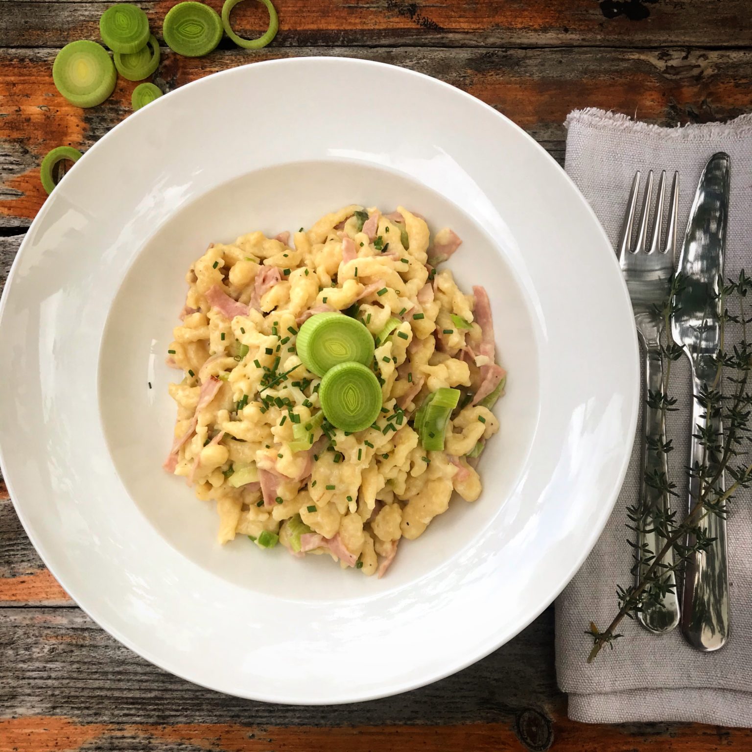 Schinken Lauch Spätzle Rezept Veronikas Hofküche