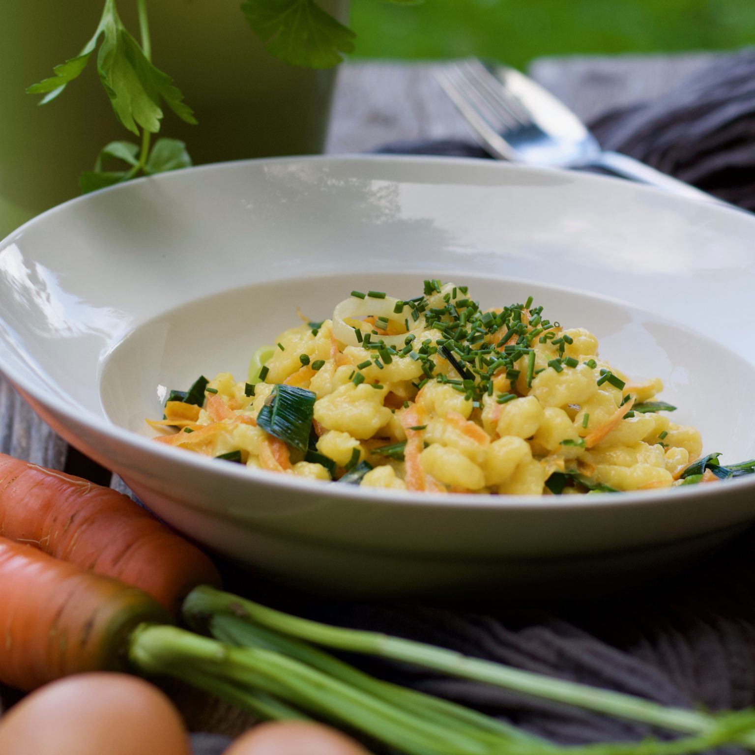 Lauch-Karotten-Spätzle Rezept - Veronikas Hofküche